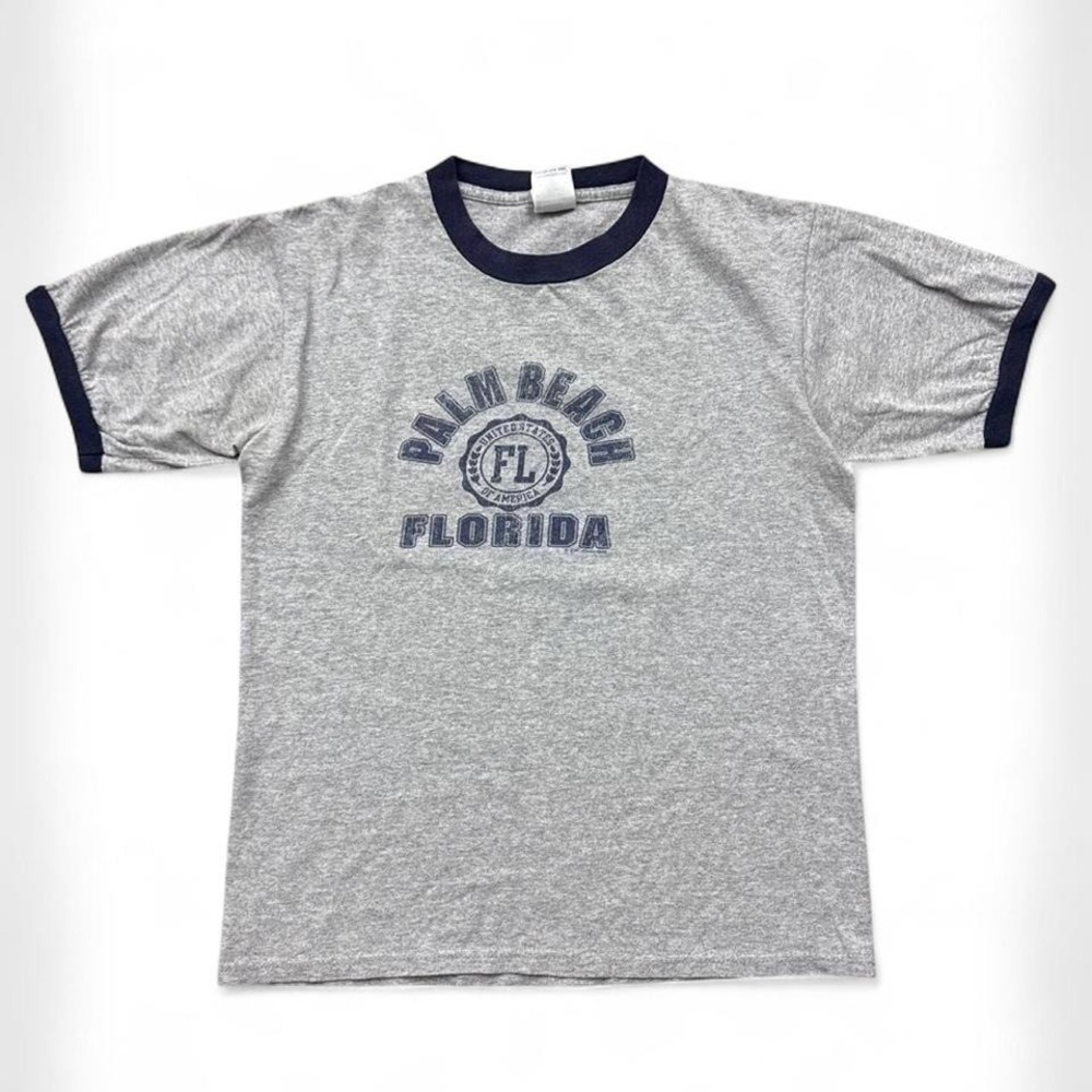 Vintage Y2K Palm Beach Florida Ringer Tee Women's S